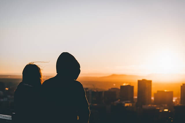 gazing at a the view of the city,