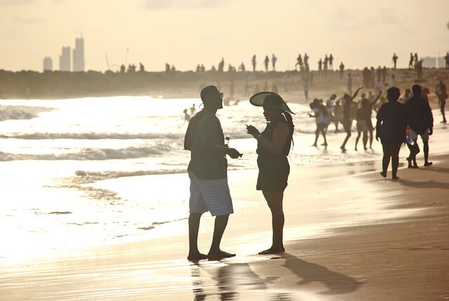 couple at the beach.