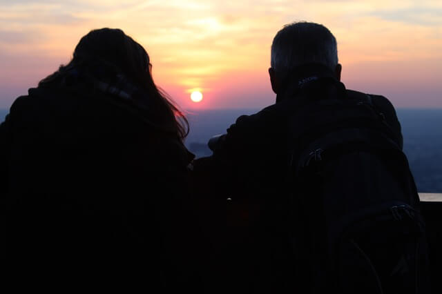 silhouette of a couple