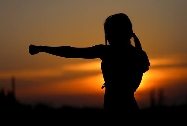 woman karate fighting