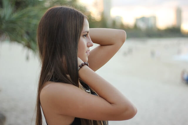 a woman's side profile